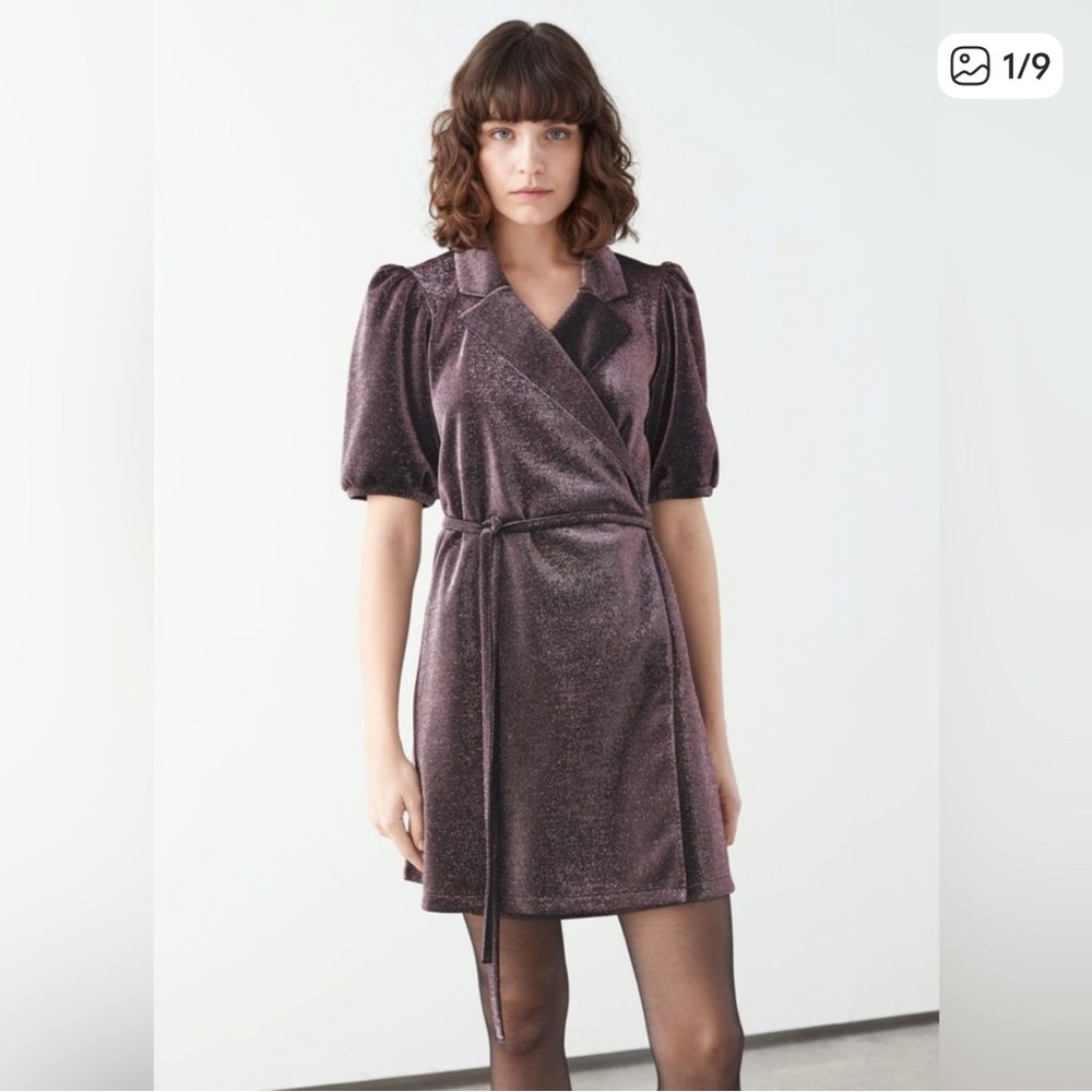 & Other Stories Glitter Wrap Dress